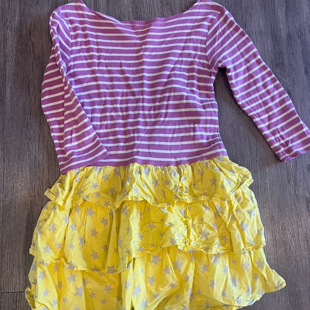Mini Boden girls lavender and yellow ruffle skirt dress (5-6 yrs.)